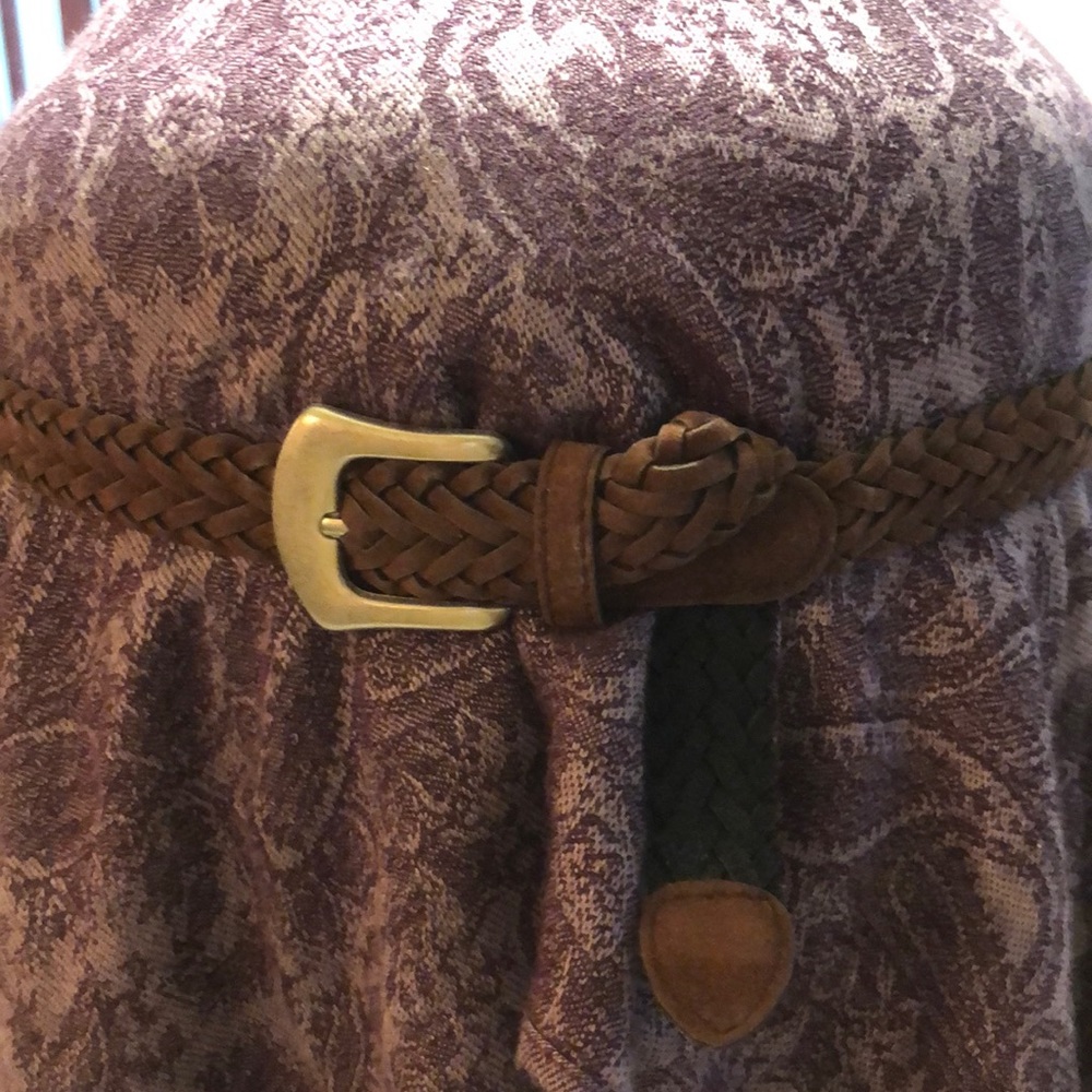 Vintage Brown Braided Unisex Belt 40”Long 1” wide